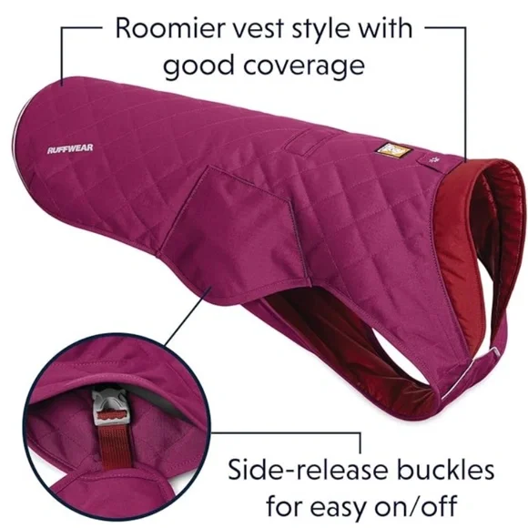 Ruffwear Stumptown Insulated, Reflective Cold Weather Jacket for Dogs, Larkspur - Picture 7 of 11